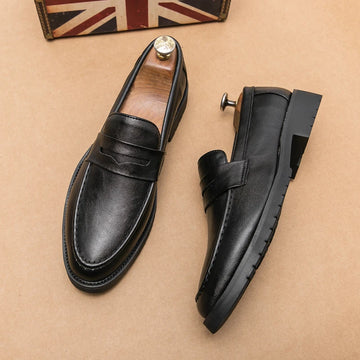 Xajzpa Black Men Loafers Soft Moccasins High Quality Spring Autumn Genuine Leather Shoes Men Business Office Dress Shoes Zapatos